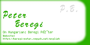 peter beregi business card